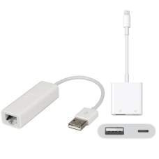 ΣΕΤ με α) Apple adapter Lightning to USB + Lightning, β) Apple USB to Ethernet Adapter, γ) καλώδιο ethernet 5m (set Lightning to Ethernet)